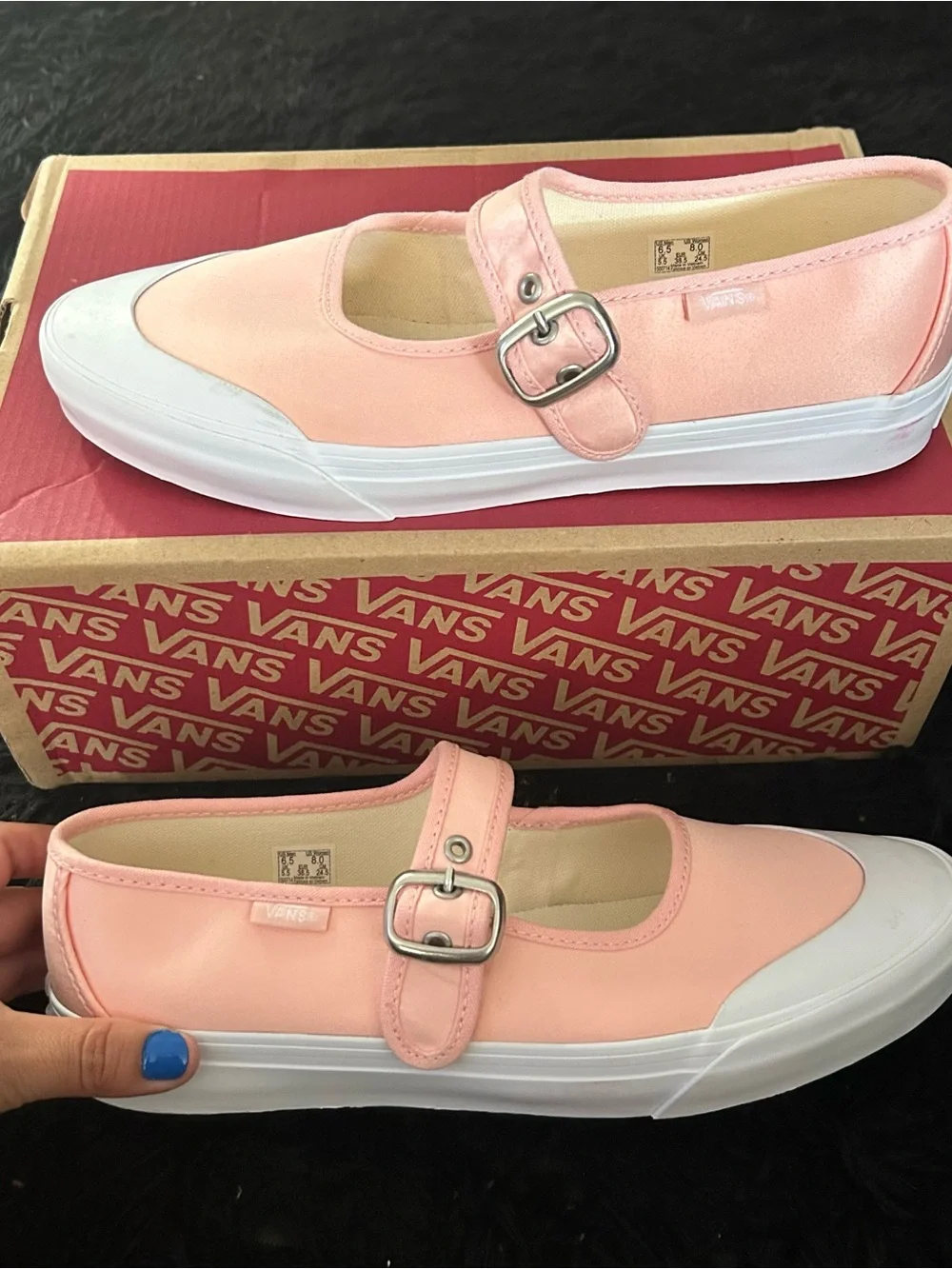 VANS Mary Jane Ballet Chintz Rose Pink buckle shoes sneakers women’s 8 new - Picture 7 of 8